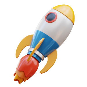 Rocket with engines on