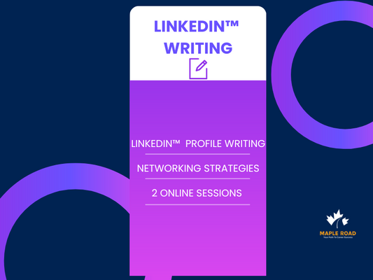 LinkedIn™ writing pricing card containing: LinkedIn™ profile writing, LinkedIn™ Networking strategies and 2 online sessions