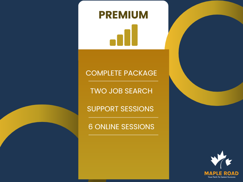 table of content describing the premium career services, containing theree additional job search strategies sessions and 6 online sessions.